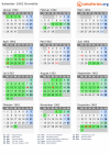 Kalender 1962 mit Ferien und Feiertagen Grenoble