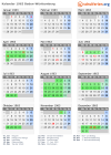 Kalender 1963 mit Ferien und Feiertagen Baden-Württemberg
