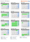 Kalender 1963 mit Ferien und Feiertagen Bayern