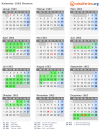 Kalender 1963 mit Ferien und Feiertagen Bremen