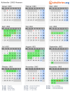 Kalender 1963 mit Ferien und Feiertagen Hessen