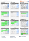 Kalender 1963 mit Ferien und Feiertagen Niedersachsen