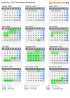 Kalender 1963 mit Ferien und Feiertagen Nordrhein-Westfalen