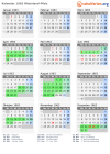 Kalender 1963 mit Ferien und Feiertagen Rheinland-Pfalz