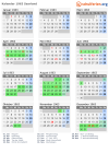 Kalender 1963 mit Ferien und Feiertagen Saarland