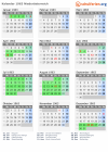 Kalender 1963 mit Ferien und Feiertagen Niederösterreich