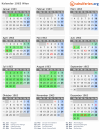 Kalender 1963 mit Ferien und Feiertagen Wien