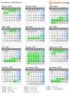 Kalender 1964 mit Ferien und Feiertagen Bayern