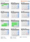 Kalender 1964 mit Ferien und Feiertagen Berlin