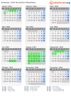 Kalender 1964 mit Ferien und Feiertagen Nordrhein-Westfalen