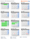 Kalender 1964 mit Ferien und Feiertagen Schleswig-Holstein