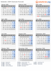 Kalender 1964 mit Ferien und Feiertagen Clermont-Ferrand