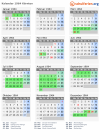 Kalender 1964 mit Ferien und Feiertagen Kärnten