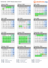 Kalender 1964 mit Ferien und Feiertagen Niederösterreich