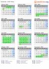 Kalender 1964 mit Ferien und Feiertagen Wien
