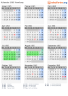 Kalender 1965 mit Ferien und Feiertagen Hamburg