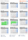 Kalender 1965 mit Ferien und Feiertagen Hessen