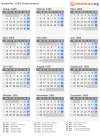 Kalender 1965 mit Ferien und Feiertagen Deutschland
