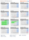 Kalender 1965 mit Ferien und Feiertagen Niedersachsen