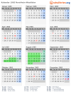Kalender 1965 mit Ferien und Feiertagen Nordrhein-Westfalen