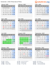 Kalender 1965 mit Ferien und Feiertagen Rheinland-Pfalz