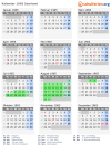 Kalender 1965 mit Ferien und Feiertagen Saarland