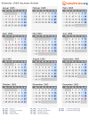 Kalender 1965 mit Ferien und Feiertagen Sachsen-Anhalt