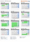 Kalender 1965 mit Ferien und Feiertagen Steiermark