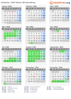 Kalender 1966 mit Ferien und Feiertagen Baden-Württemberg