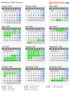 Kalender 1966 mit Ferien und Feiertagen Bremen