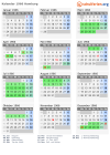 Kalender 1966 mit Ferien und Feiertagen Hamburg