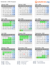 Kalender 1966 mit Ferien und Feiertagen Hessen