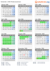 Kalender 1966 mit Ferien und Feiertagen Niedersachsen
