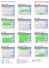 Kalender 1966 mit Ferien und Feiertagen Rennes