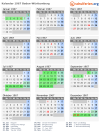 Kalender 1967 mit Ferien und Feiertagen Baden-Württemberg