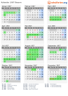 Kalender 1967 mit Ferien und Feiertagen Bayern