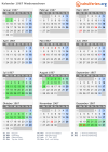 Kalender 1967 mit Ferien und Feiertagen Niedersachsen