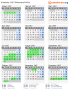 Kalender 1967 mit Ferien und Feiertagen Rheinland-Pfalz