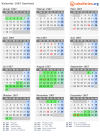 Kalender 1967 mit Ferien und Feiertagen Saarland