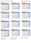 Kalender 1967 mit Ferien und Feiertagen Sachsen-Anhalt