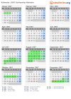Kalender 1967 mit Ferien und Feiertagen Schleswig-Holstein