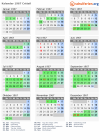 Kalender 1967 mit Ferien und Feiertagen Créteil