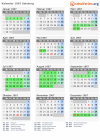 Kalender 1967 mit Ferien und Feiertagen Salzburg