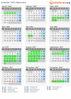 Kalender 1967 mit Ferien und Feiertagen Steiermark