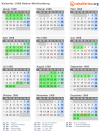 Kalender 1968 mit Ferien und Feiertagen Baden-Württemberg