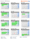 Kalender 1968 mit Ferien und Feiertagen Bremen