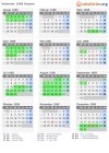 Kalender 1968 mit Ferien und Feiertagen Hessen