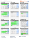 Kalender 1968 mit Ferien und Feiertagen Niedersachsen