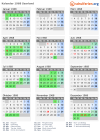 Kalender 1968 mit Ferien und Feiertagen Saarland