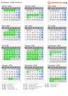 Kalender 1968 mit Ferien und Feiertagen Amiens